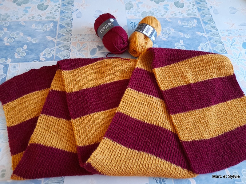 Harry Potter écharpe école Gryffondor Tutoriel tricot 