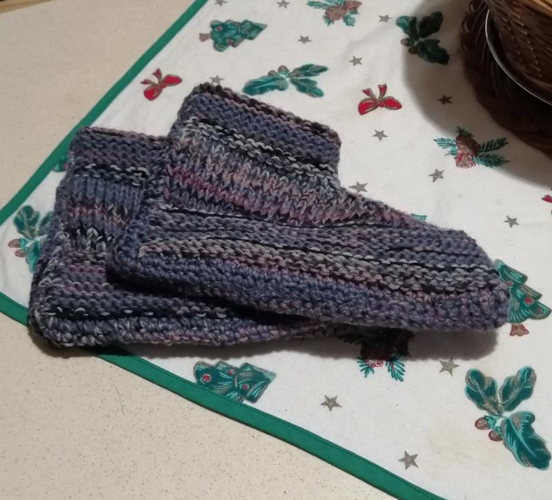 Chaussettes chaudes en laine Mohair Rayures Bleu - Ferme d'Auré