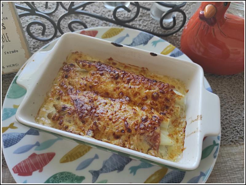 Poireaux au jambon, béchamel allégée au Micro pro grill Tupperware