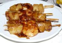 Brochettes de Gambas  l\'Ananas