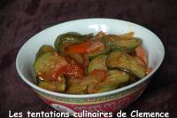 Courgettes Tomates et pices au Jambon de Bayonne