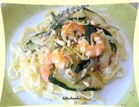 Langanelle al Limone con Scampi e Zucchine (Ptes aux scampis)