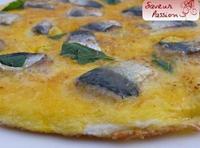 Omelette aux Sardines, Cumin et Basilic