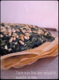 Tarte Trs Fine aux pinards, Menthe et Feta