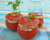 Tomates Farcies  la Ricotta, Roquette et Tomates Sches