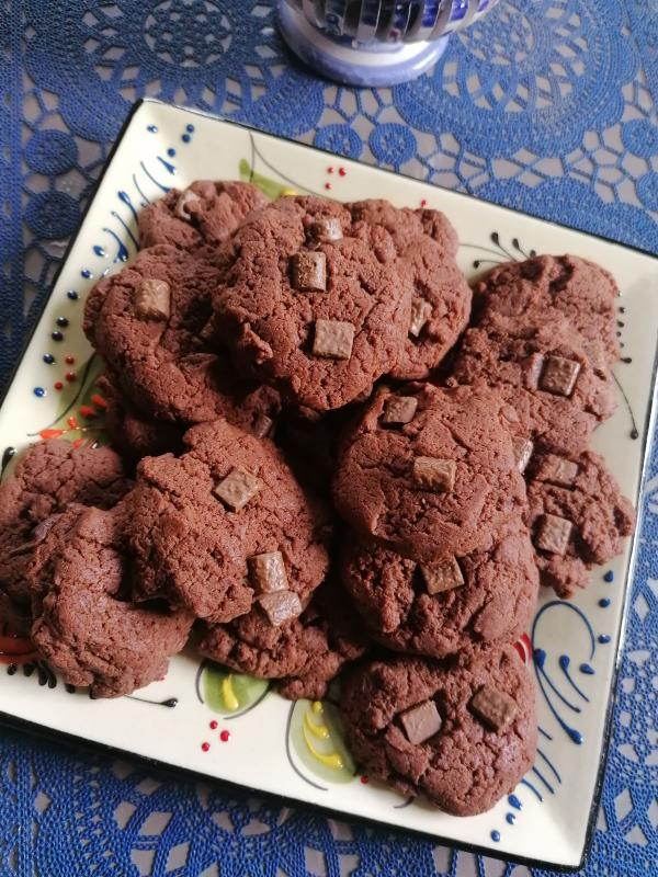 Biscuits crousti-moelleux Choco-caramel sans ufs. 