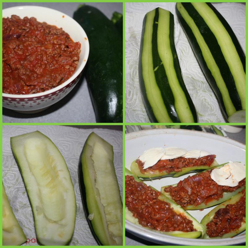 Courgettes  la bolognaise.