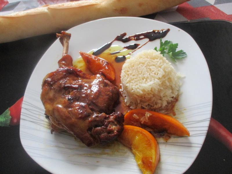 Cuisses de canard au miel et  l\'orange.