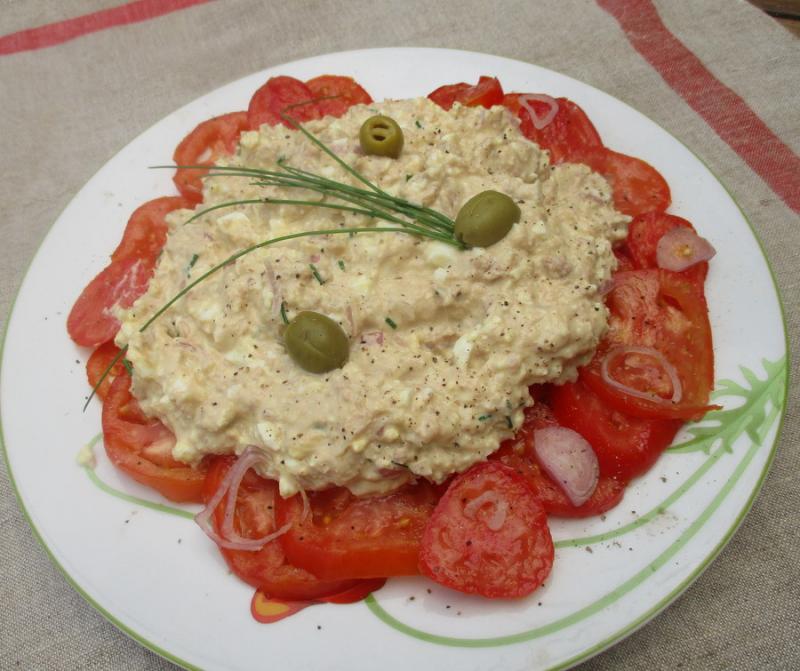 Salade de rillettes de thon.