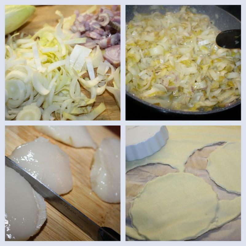 Tartelettes fines de Saint-Jacques au confit d\'endives.