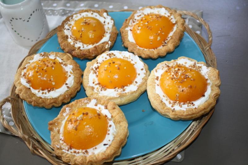 Tartelettes pche et mascarpone.