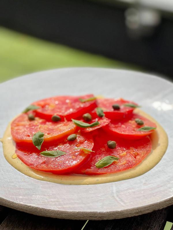 mes tomates en salade et leur \