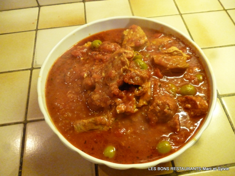 BLANQUETTE DE VEAU CHORIZO ET TOMATES