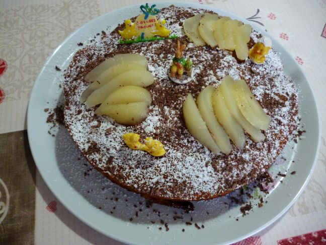 GTEAU AU YAOURT POIRES et CHOCOLAT