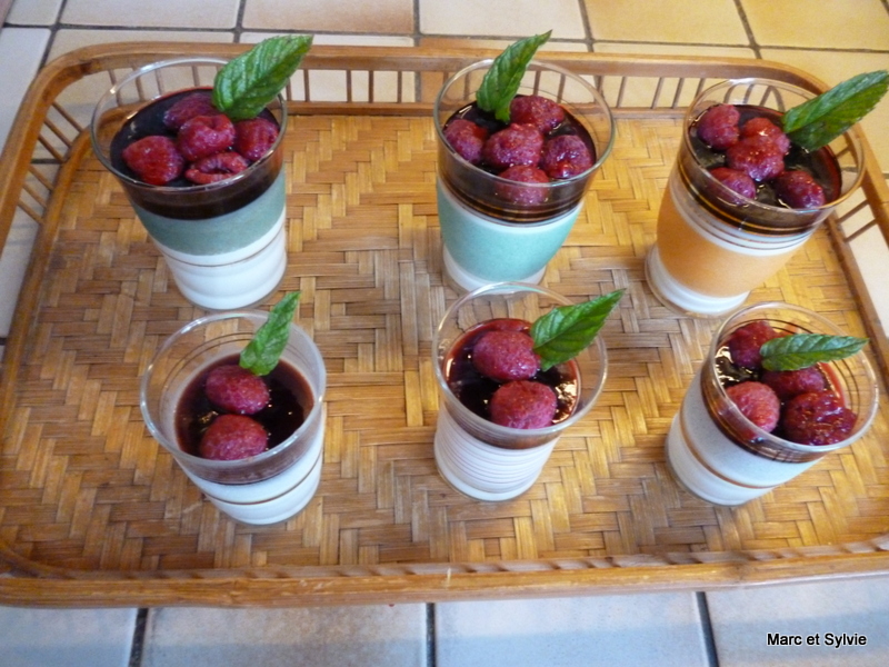 PANA COTTA FRAMBOISES ET COULIS DE GROSEILLES