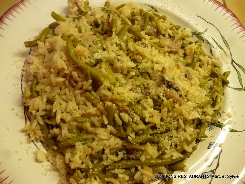 RISOTTO DE CHAMPIGNONS ET HARICOTS VERTS