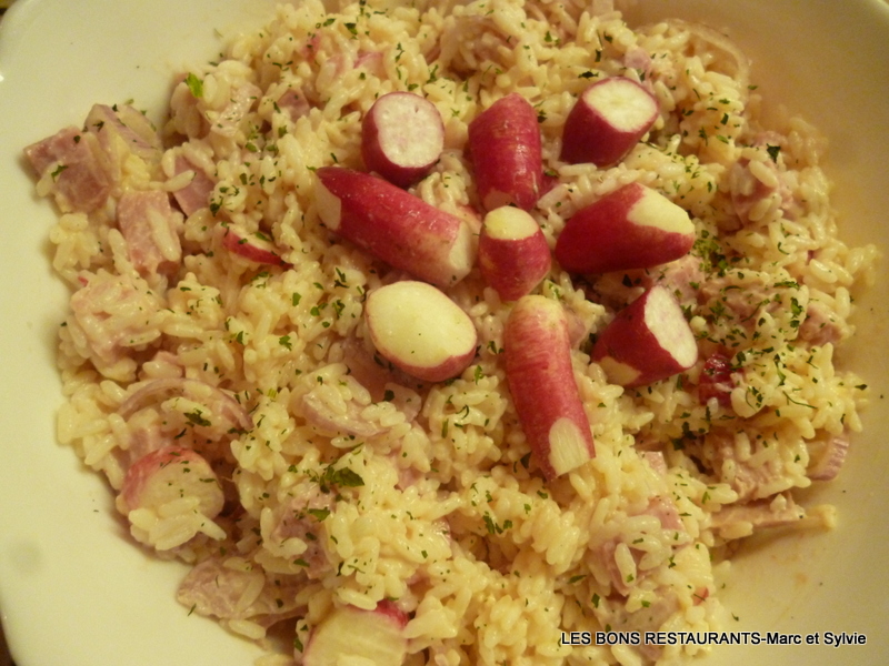 SALADE DE RIZ JAMBON ET RADIS