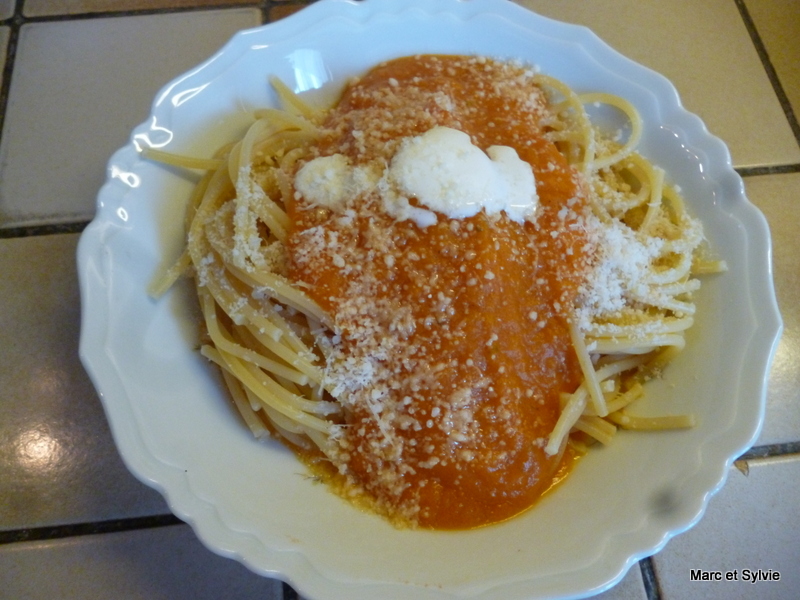 SPAGHETTIS SAUCE AU POTIRON