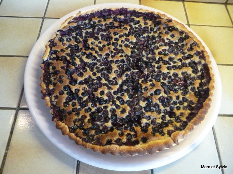 TARTE AUX MYRTILLES et poudre de noisettes