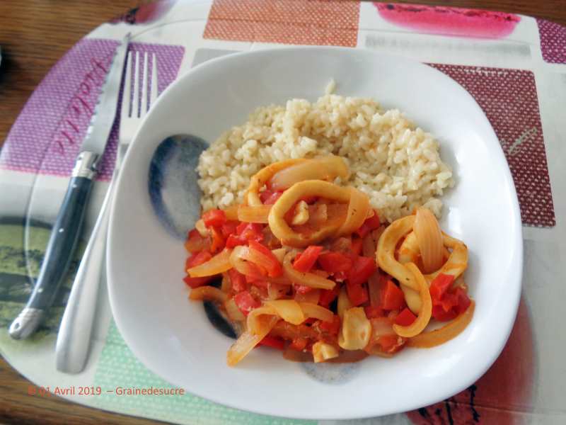 calamars riz et poivron