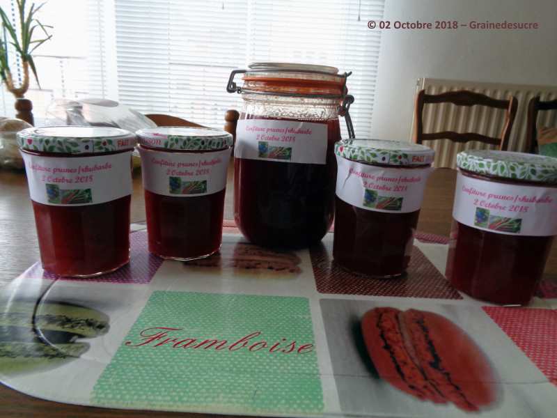 Confiture prunes rhubarbe