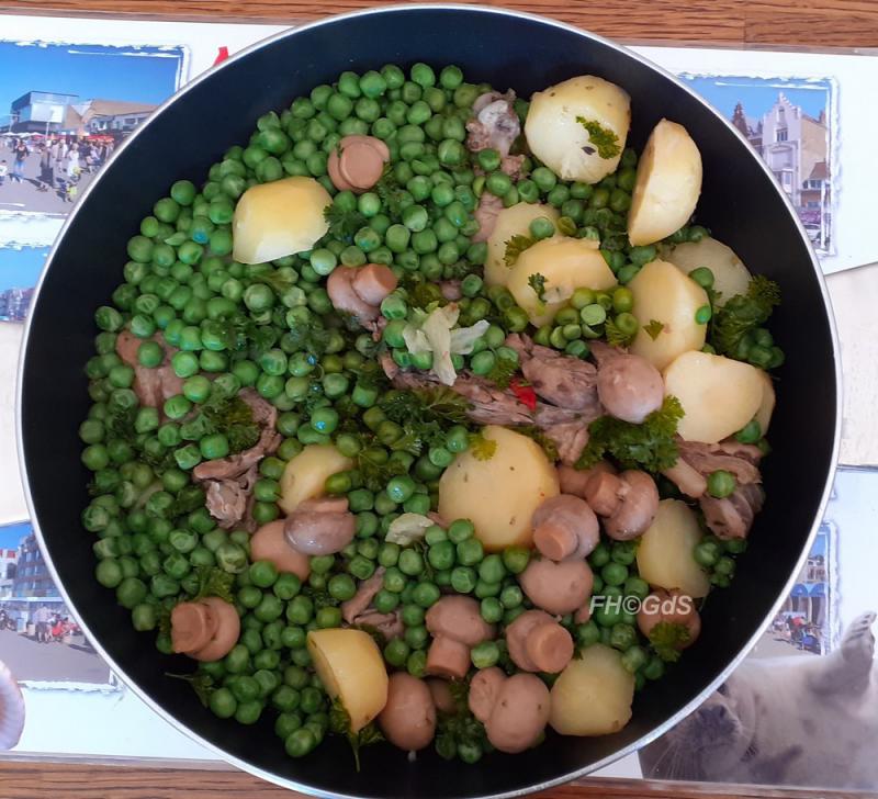 Cuisse de canard aux petits pois