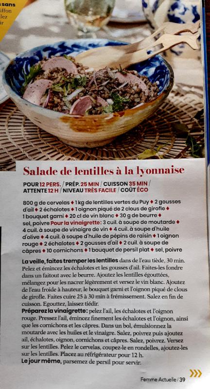 Salade de lentilles