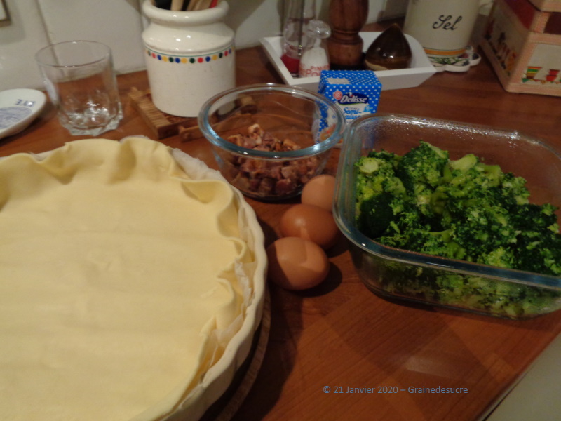 tarte aux brocolis et lardons