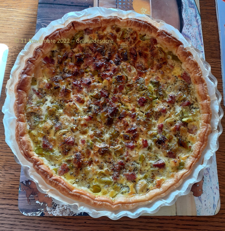 Tarte aux poireaux et Morteau