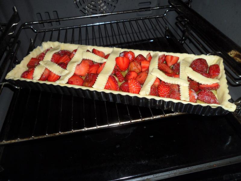 Tarte aux fraises et  la Rhubarbe