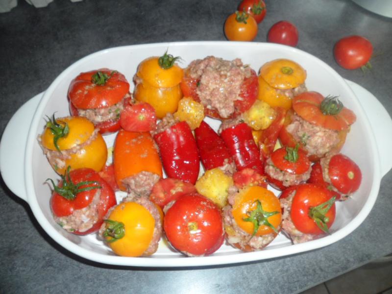 tomates farcies en couleurs