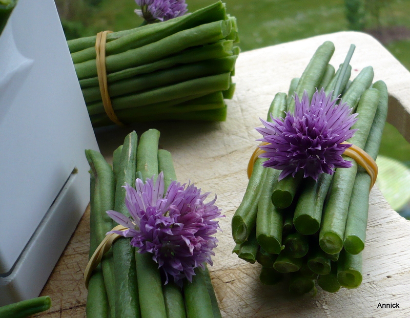 Escalope de dinde, crme de coco & fagots de haricots verts.