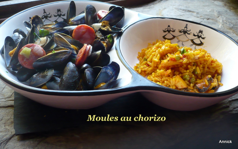 Moules au chorizo.