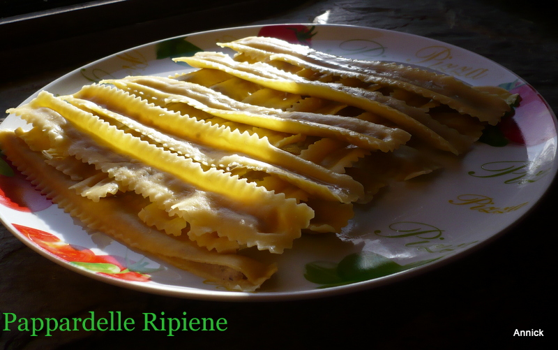 Pappardelle ripiene crme et parmesan.