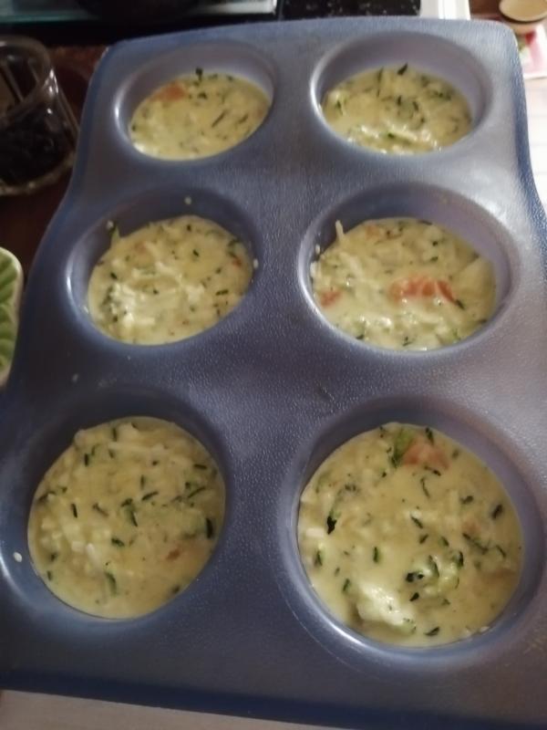 Petits flans de courgettes et saumon fum 