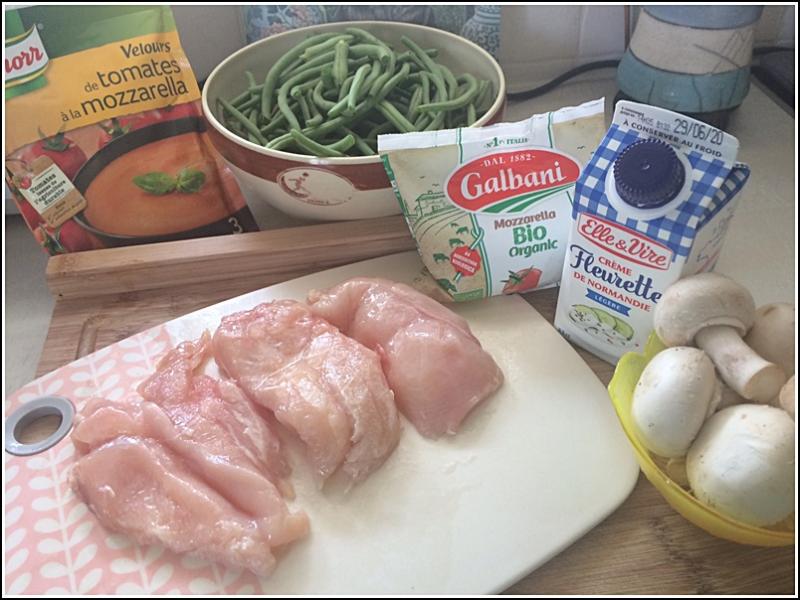 Gratin de poulet  la mozzarella