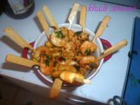 Brochettes de Crevettes au Curry et à la Coriandre