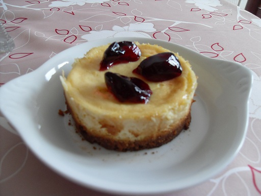 Cheese-cake au citron et gele de framboises