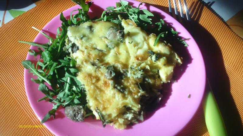 Clafoutis  la brousse et aux champignons