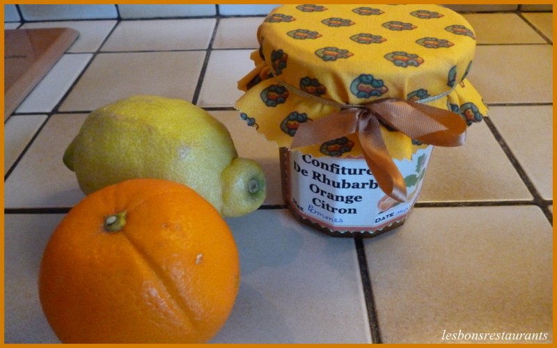 Confiture de rhubarbe, orange et citron