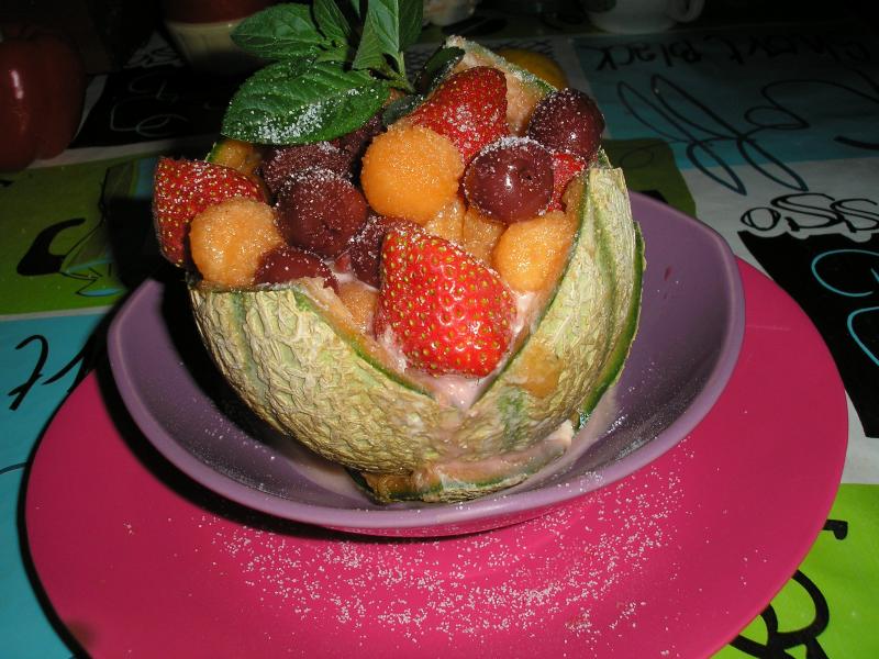 Coupe de Fruits Varis aux Melons