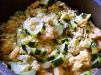 Courgettes aux Crevettes Roses Pimentes