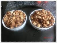 Crumble poires, chocolat et noisettes