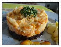 Ecrase de Pommes de Terre et Carottes sur un lit de Boudin Noir