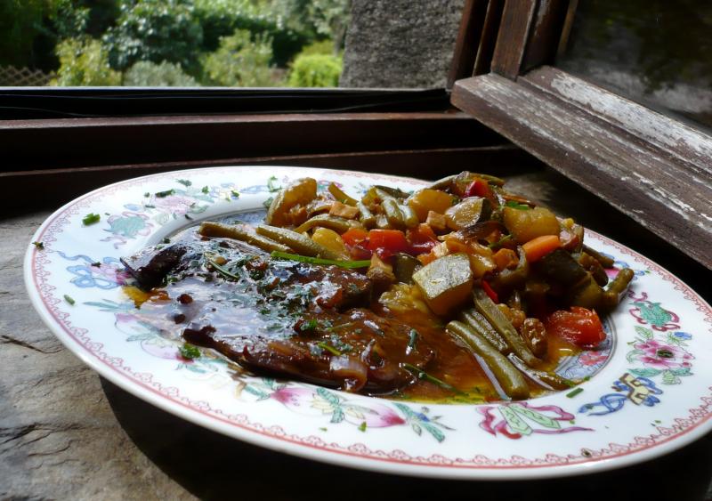 Foie d\'Agneau et son Wok de Lgumes