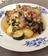 Gratin de Courgettes, Tomates et Pommes de Terre  la Viande