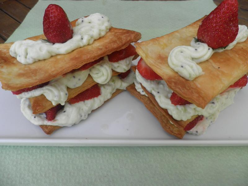 Millefeuille aux Fraises et Mousse de Kiwis