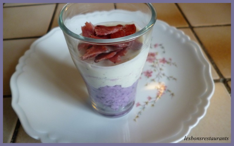 Mousse de vitelotte de roquefort et bacon