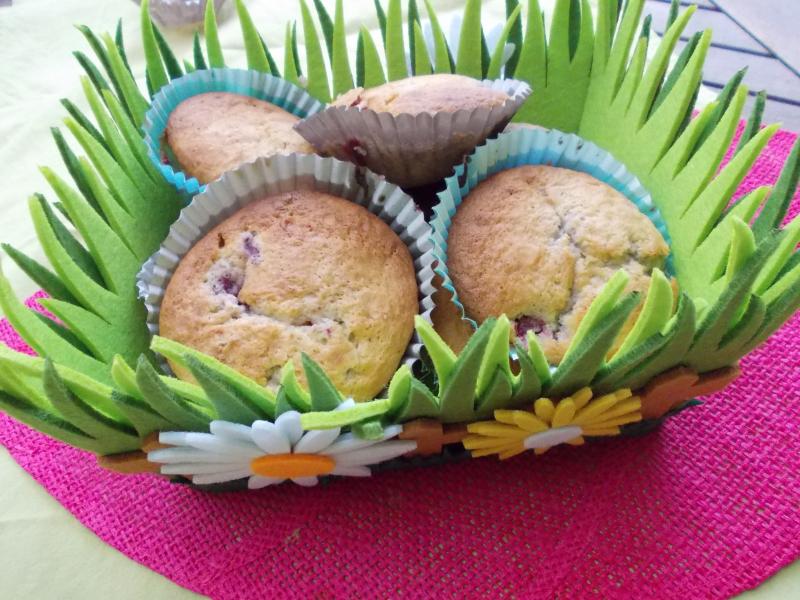 Muffins aux Framboises et Chocolat Blanc