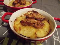 Petits gratins de pommes de terre et de foie gras cru